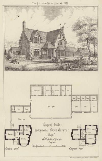 Keepers Lodge, Broadwell Grove Estate, Oxon (metszet) alkotó: English School