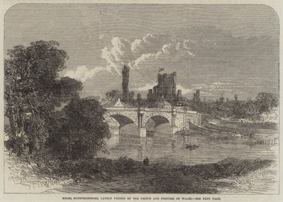 Kelso, Roxburghshire, a közelmúltban járt a walesi herceg és hercegnő (metszet) alkotó: English School