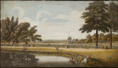 Kensington Gardens, 1740-60 körül (kézzel színezett metszet) alkotó: English School