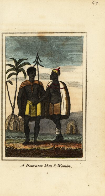 Khoikhoi férfi és nő, Dél-Afrika alkotó: English School