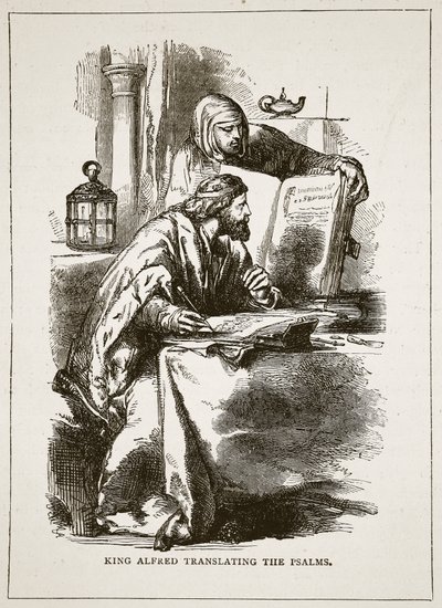 Alfréd király a zsoltárokat fordítja alkotó: English School