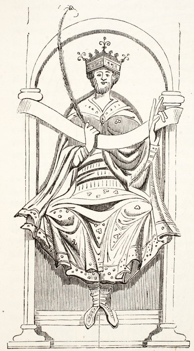 Edgar király (a Cotton MS-ből) alkotó: English School