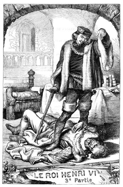 VI. Henrik király – VI. Henrik 3. rész – Illusztráció a „” Completes de William Shakespeare”-ben” 1866 – A kiadás illusztrációi és általános formája Cassell illusztrált Shakespeare-jéből származik, amely Londonban jelent meg. alkotó: English School