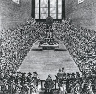 I. Jakab király (1566-1625) a Parlamentben, 1624-ben alkotó: English School