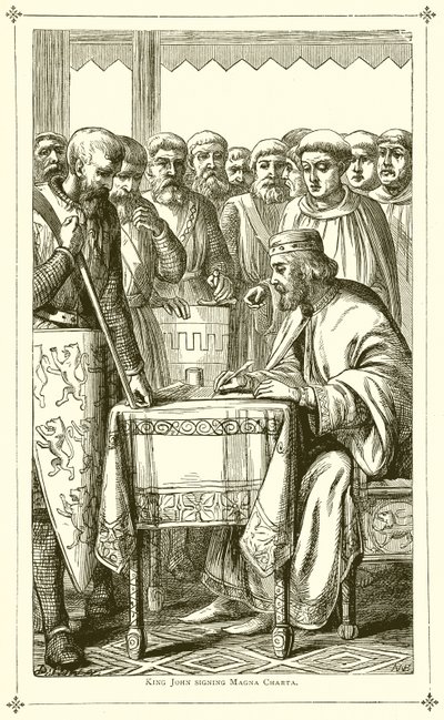 János király aláírta a Magna Chartát alkotó: English School