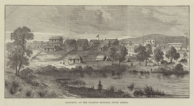 Klipdrift, a Diamond Diggingsnél, Dél-Afrika (metszet) alkotó: English School