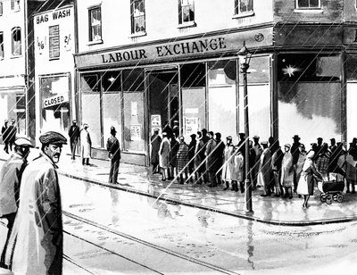 Munkaerőcsere az Egyesült Királyságban kilenc hónappal az 1929-es Wall Street-i összeomlás után alkotó: English School