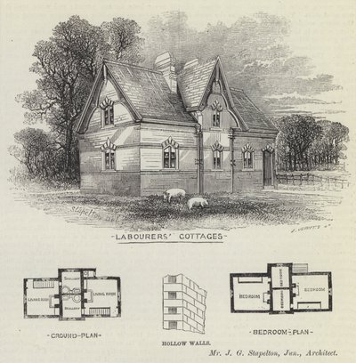 Munkásházak (metszet) alkotó: English School