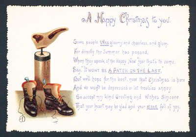 Damenstiefel, Weihnachtskarte von English School