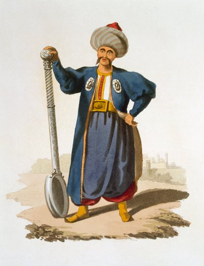 Merőkanáltartó, 1818 (színes akvatinta) alkotó: English School