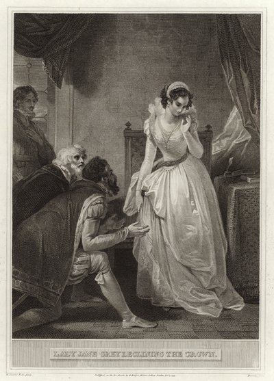 Lady Jane Gray visszautasítja a koronát alkotó: English School