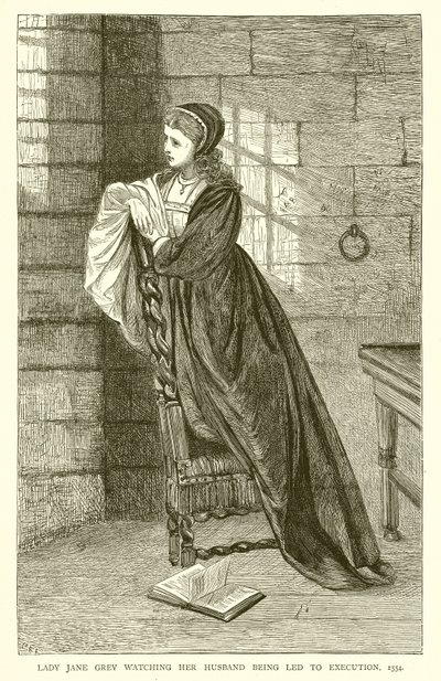 Lady Jane Gray nézi, ahogy férjét kivégezték, 1554 alkotó: English School