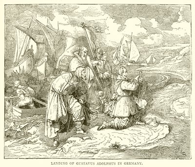 Gustavus Adolphus partraszállása Németországban alkotó: English School