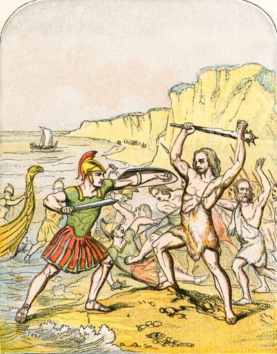 Julius Caesar partraszállása alkotó: English School