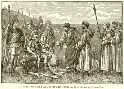 Szent Ágoston partraszállása Kentben, i.sz. 597. alkotó: English School