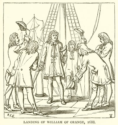 Orániai Vilmos partraszállása, 1688 alkotó: English School