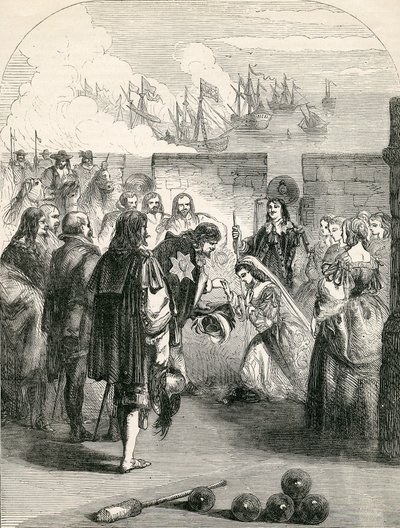 Henrietta hercegnő partraszállása, az illusztráció a John Cassells Illustrated History of England-ből, 1857 alkotó: English School