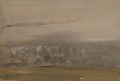 Táj fákkal egy lejtőn (fás völgy, ködön át nézve), amelyet korábban J.M.W. Turner (1775-1851) és Peter de Wint (1784-1849) is (olaj, papír) alkotó: English School