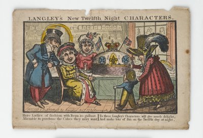 Langleys neue Zwölf-Nacht-Charaktere Umschlag, 1818 von English School