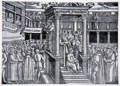 Latimer prédikál VI. Edward előtt, illusztráció a The History of the Nation-ből alkotó: English School
