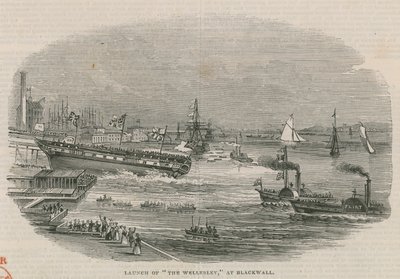 A Wellesley bemutatása a Blackwallban alkotó: English School