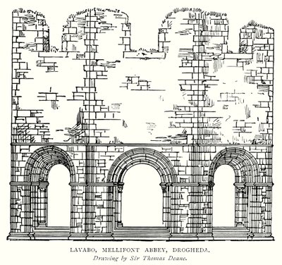 Mosdókagyló, Mellifont apátság, Drogheda (metszet) alkotó: English School