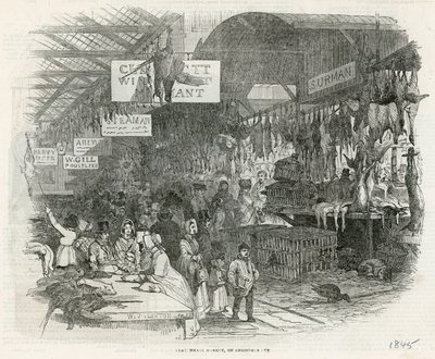 Leadenhall piac 1845 karácsony estéjén alkotó: English School