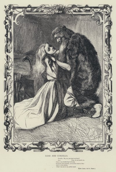 Lear és Cordelia, Lear király, iv. felvonás, 7. jelenet (metszet) alkotó: English School