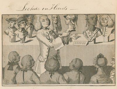 Előadás a Headsről a Long Roomban, Sadlers Wellsszel szemben, 1765. június 20-án alkotó: English School