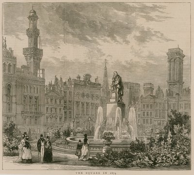 A Leicester Square, London, 1874 alkotó: English School