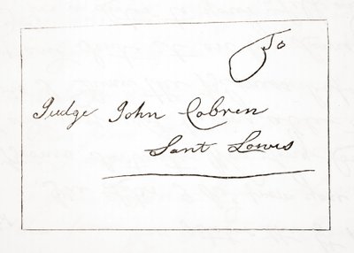 Daniel Boone levele John Cobren bírónak, eredeti dátuma 1809. október 5. (lásd még: 619584) alkotó: English School