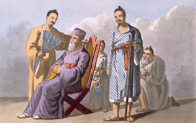 Lewchewan főnöke és kísérői, 1820 (színes akvatinta) alkotó: English School