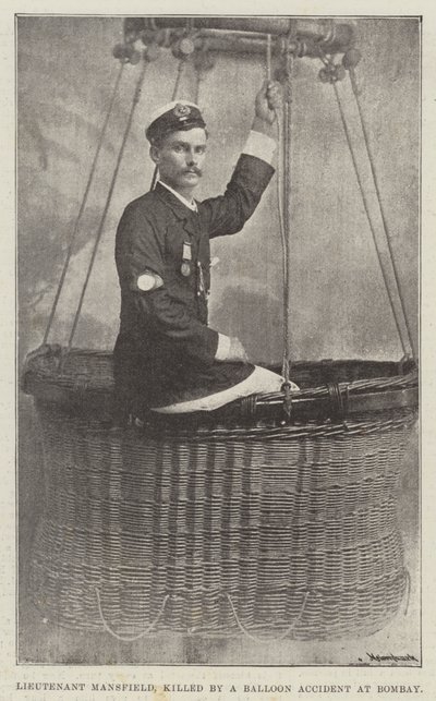 Mansfield hadnagy, egy ballonbalesetben meghalt Bombayben (metszet) alkotó: English School