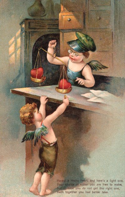 Könnyű és nehéz szív (chromolitho) alkotó: English School