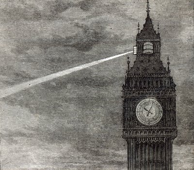 Fény az Óratoronyon, a Parlament házai a The Illustrated London Newsból, 1873. augusztus 16. alkotó: English School