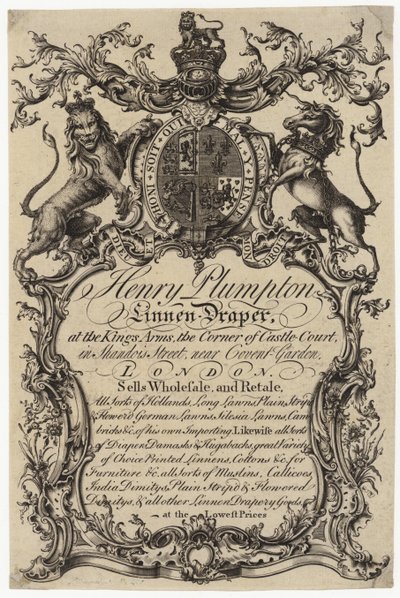 Vászon drapéria, kereskedelmi kártya alkotó: English School