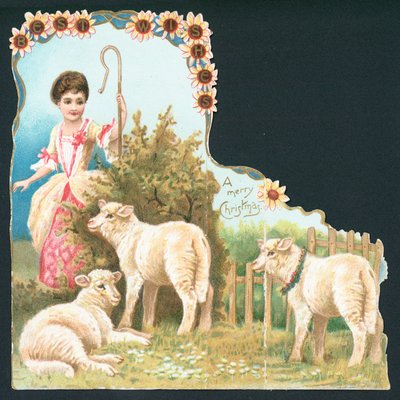 Kis Bo Peep, karácsonyi üdvözlőlap alkotó: English School