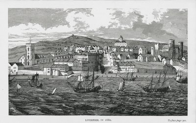 Liverpool 1680-ban (metszet) alkotó: English School