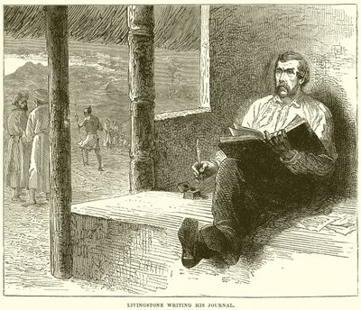 Livingstone schreibt sein Tagebuch von English School