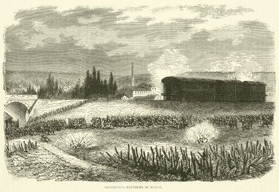 Mozdonyelemek működés közben, 1870. november alkotó: English School