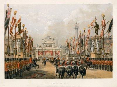 London Bridge, amelyet a Honorable Artillery Company of London őriz, 1863. március 7 alkotó: English School