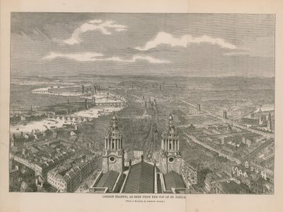 Londoni forgalom a St Pauls tetejéről nézve alkotó: English School