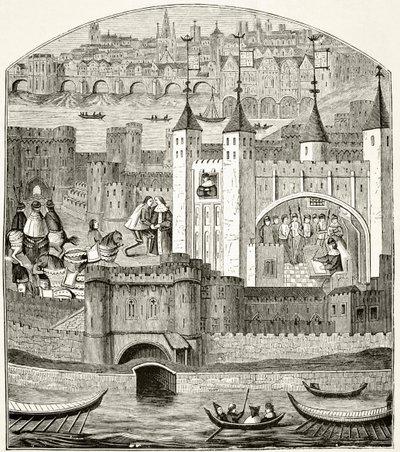 London és a londoni Tower a 15. században William Hickman Smith Aubrey (1858-1916) „Anglia nemzeti és hazai története” című művéből, London, 1890 körül. alkotó: English School
