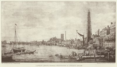 London Westminster felé néz (litho) alkotó: English School
