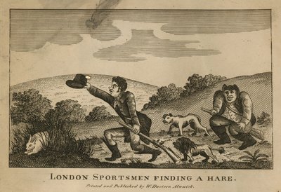 Londoni sportolók nyulat találnak (metszet) alkotó: English School