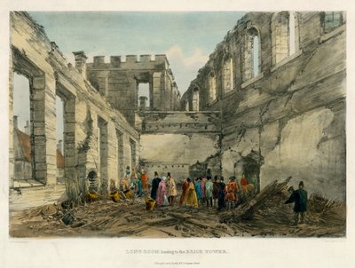 Hosszú szoba, amely a Brick Towerhez vezet, Tower of London Fire, 1841 alkotó: English School