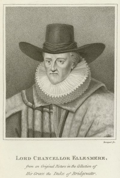Lord Ellesmere kancellár (metszet) alkotó: English School