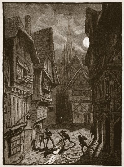 Lord Gray és követői megtámadják Southampton grófját, illusztráció a Cassells Illustrated History of Englandből (szépia fotó) alkotó: English School
