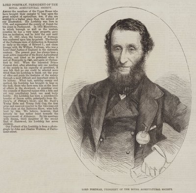 Lord Portman, a Királyi Mezőgazdasági Társaság elnöke (metszet) alkotó: English School
