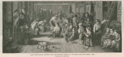 Lord Shaftesbury látogatása a Westminster School of Industry-ban, Old Pye Street, London, 1846 alkotó: English School